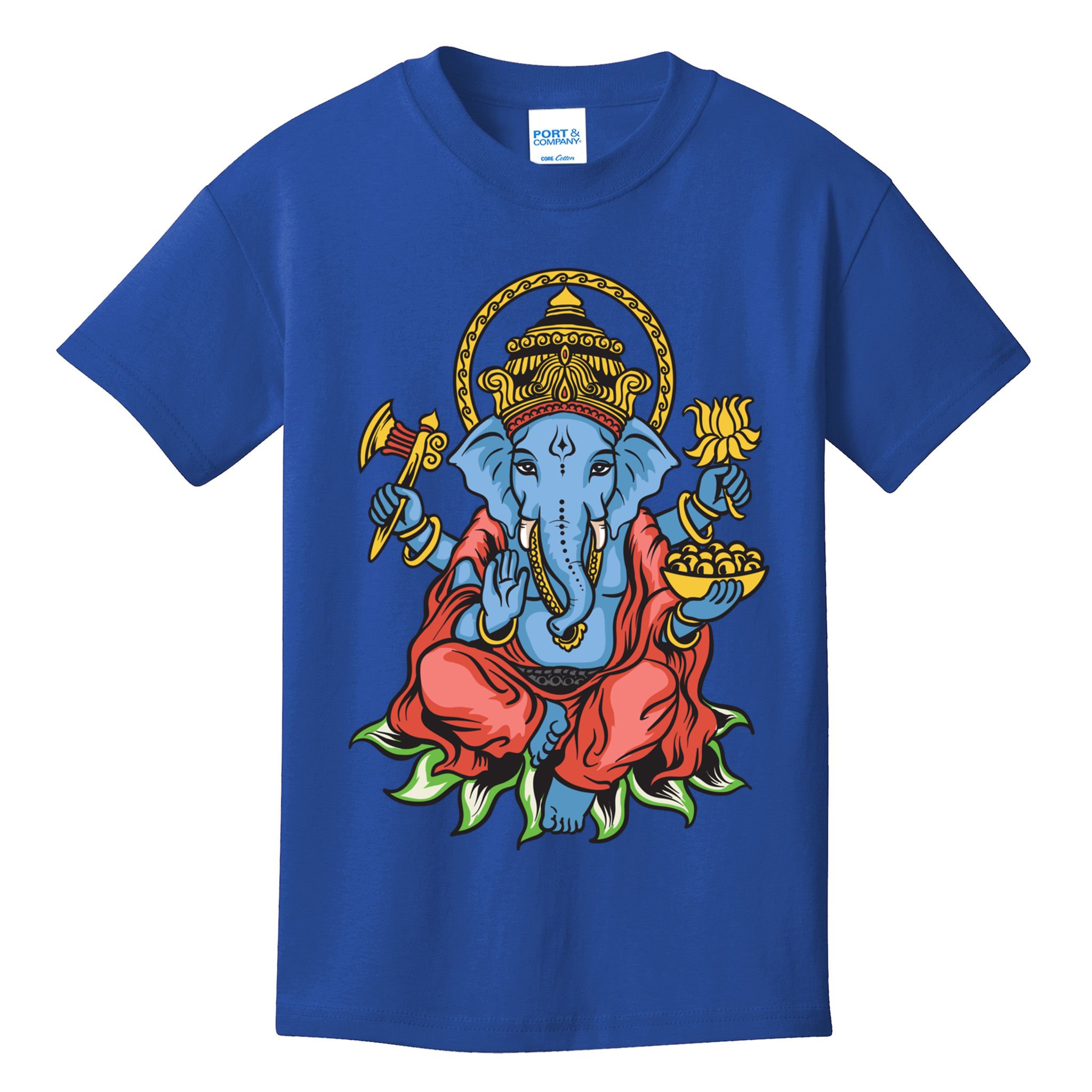 Ganesha God Elephant Gift Spiritual Hindu Yoga Meditation Great Gift Kids T-Shirt