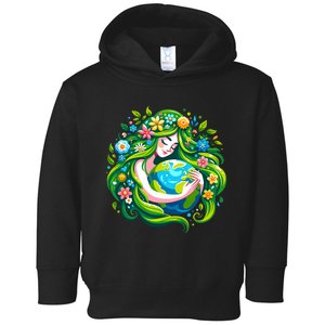 Green Goddess Earth Day Save Our Planet Toddler Hoodie