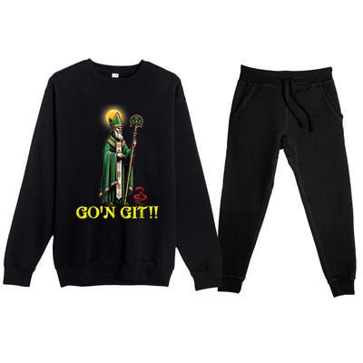 Gon Git Funny St Patricks Day Shamrock Irish Premium Crewneck Sweatsuit Set