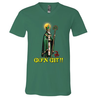 Gon Git Funny St Patricks Day Shamrock Irish V-Neck T-Shirt