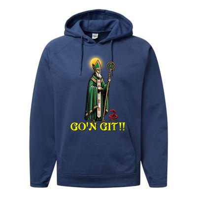 Gon Git Funny St Patricks Day Shamrock Irish Performance Fleece Hoodie