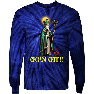 Gon Git Funny St Patricks Day Shamrock Irish Tie-Dye Long Sleeve Shirt