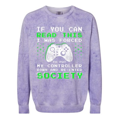 Gamer Gifts For Teen Boy If You Can Read This Video Game Colorblast Crewneck Sweatshirt