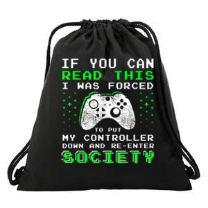 Gamer Gifts For Teen Boy If You Can Read This Video Game Drawstring Bag