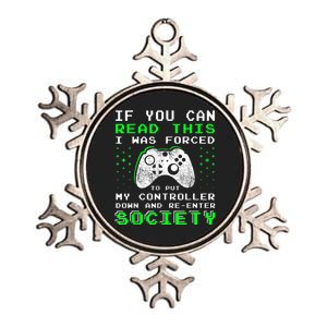 Gamer Gifts For Teen Boy If You Can Read This Video Game Metallic Star Ornament