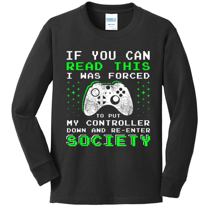 Gamer Gifts For Teen Boy If You Can Read This Video Game Kids Long Sleeve Shirt