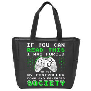 Gamer Gifts For Teen Boy If You Can Read This Video Game Zip Tote Bag