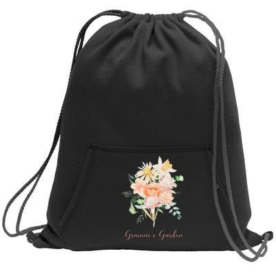 Grannie's Garden Feb Apr Jul Aug Oct Dec Sweatshirt Cinch Pack Bag