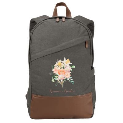 Grannie's Garden Feb Apr Jul Aug Oct Dec Cotton Canvas Backpack