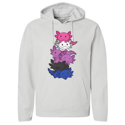 Genderfluid Gender fluid Pride LGBTQ Axolotl Animal Performance Fleece Hoodie