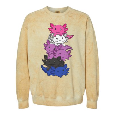 Genderfluid Gender fluid Pride LGBTQ Axolotl Animal Colorblast Crewneck Sweatshirt