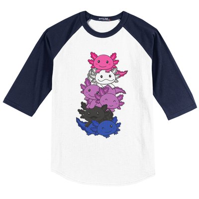 Genderfluid Gender fluid Pride LGBTQ Axolotl Animal Baseball Sleeve Shirt