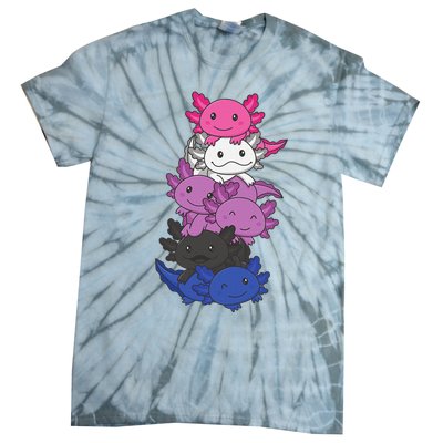 Genderfluid Gender fluid Pride LGBTQ Axolotl Animal Tie-Dye T-Shirt