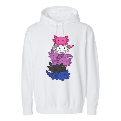 Genderfluid Gender fluid Pride LGBTQ Axolotl Animal Garment-Dyed Fleece Hoodie