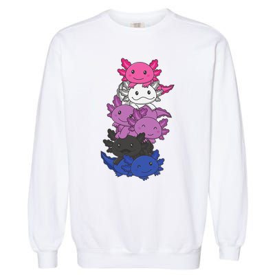 Genderfluid Gender fluid Pride LGBTQ Axolotl Animal Garment-Dyed Sweatshirt