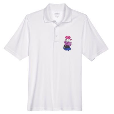 Genderfluid Gender fluid Pride LGBTQ Axolotl Animal Men's Origin Performance Pique Polo