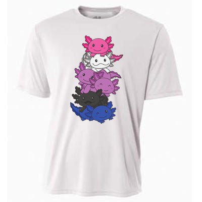 Genderfluid Gender fluid Pride LGBTQ Axolotl Animal Cooling Performance Crew T-Shirt