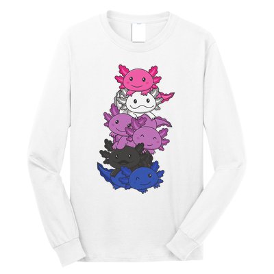 Genderfluid Gender fluid Pride LGBTQ Axolotl Animal Long Sleeve Shirt