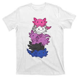 Genderfluid Gender fluid Pride LGBTQ Axolotl Animal T-Shirt