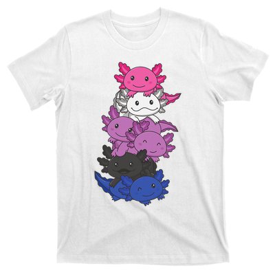 Genderfluid Gender fluid Pride LGBTQ Axolotl Animal T-Shirt