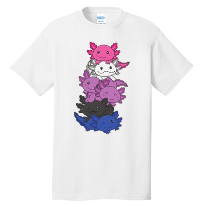 Genderfluid Gender fluid Pride LGBTQ Axolotl Animal Tall T-Shirt