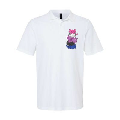 Genderfluid Gender fluid Pride LGBTQ Axolotl Animal Softstyle Adult Sport Polo