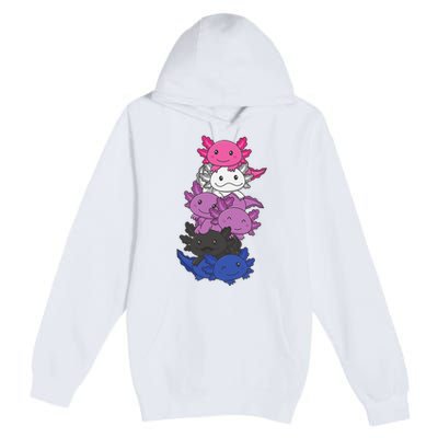 Genderfluid Gender fluid Pride LGBTQ Axolotl Animal Premium Pullover Hoodie