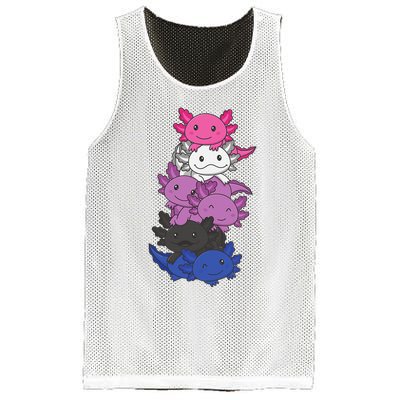 Genderfluid Gender fluid Pride LGBTQ Axolotl Animal Mesh Reversible Basketball Jersey Tank