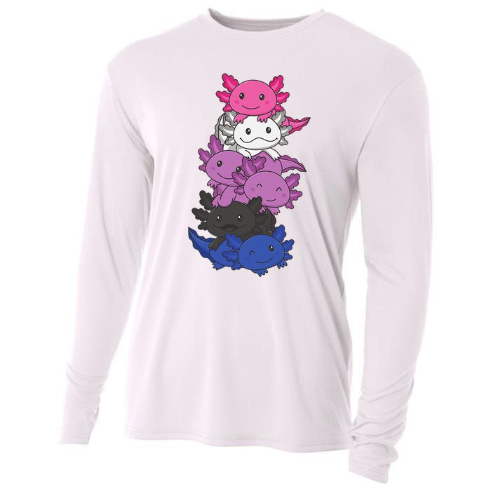 Genderfluid Gender fluid Pride LGBTQ Axolotl Animal Cooling Performance Long Sleeve Crew