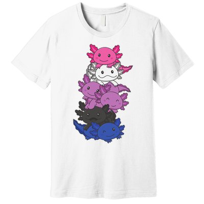 Genderfluid Gender fluid Pride LGBTQ Axolotl Animal Premium T-Shirt