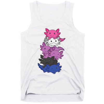 Genderfluid Gender fluid Pride LGBTQ Axolotl Animal Tank Top