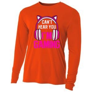 Gamer Girl Funny Gaming I Can't Hear You I'm Gaming Cooling Performance Long Sleeve Crew