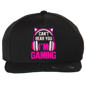 Gamer Girl Funny Gaming I Can't Hear You I'm Gaming Wool Snapback Cap