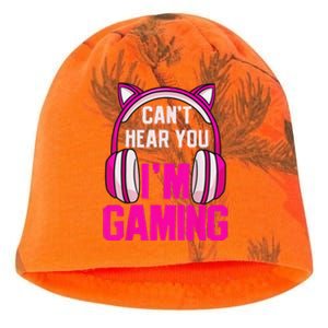 Gamer Girl Funny Gaming I Can't Hear You I'm Gaming Kati - Camo Knit Beanie