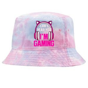 Gamer Girl Funny Gaming I Can't Hear You I'm Gaming Tie-Dyed Bucket Hat