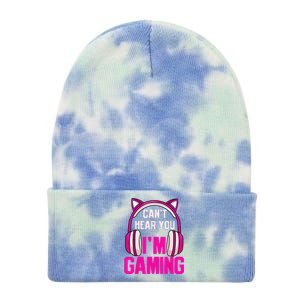 Gamer Girl Funny Gaming I Can't Hear You I'm Gaming Tie Dye 12in Knit Beanie