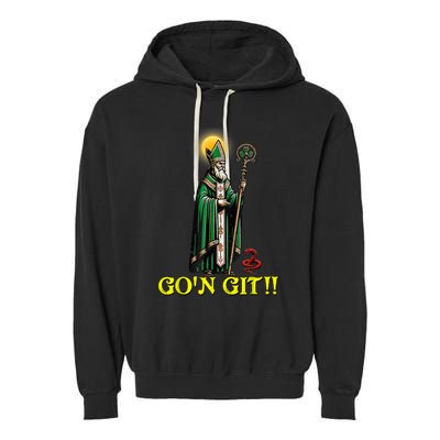 GOn Git Funny St Patricks Day Shamrock Irish Garment-Dyed Fleece Hoodie