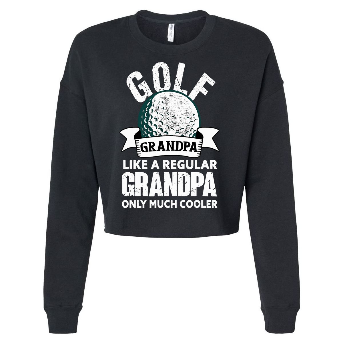 Golf Grandpa Funny Golfing Golfer Grandfather Cropped Pullover Crew