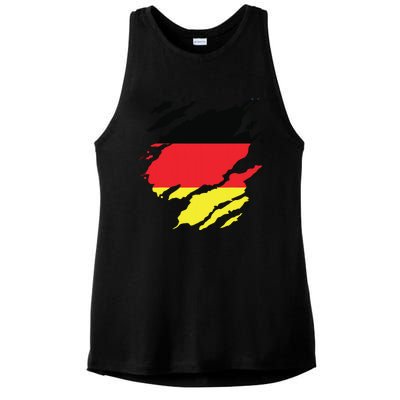 Germany German Flag Heritage Ladies PosiCharge Tri-Blend Wicking Tank