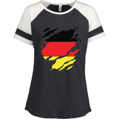 Germany German Flag Heritage Enza Ladies Jersey Colorblock Tee