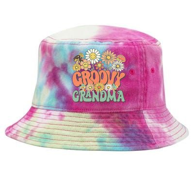 Groovy Grandma Floral Hippie Retro Daisy Flower Mothers Day Tie-Dyed Bucket Hat