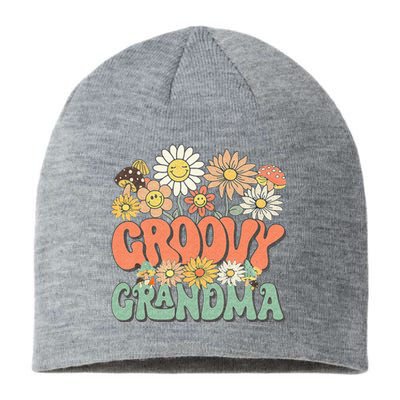 Groovy Grandma Floral Hippie Retro Daisy Flower Mothers Day Sustainable Beanie