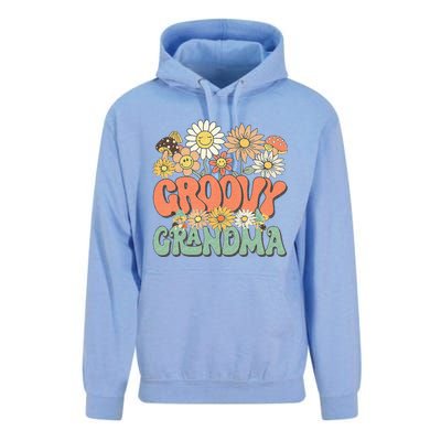 Groovy Grandma Floral Hippie Retro Daisy Flower Mothers Day Unisex Surf Hoodie