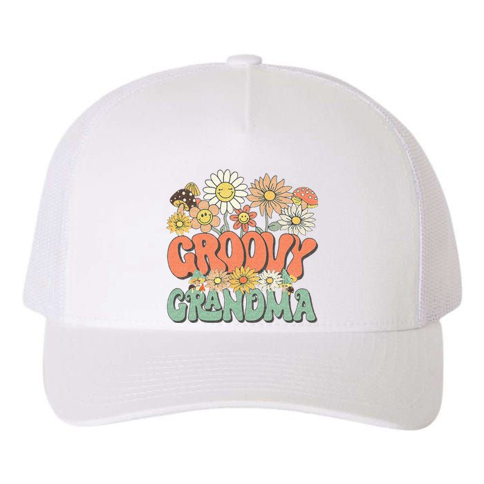 Groovy Grandma Floral Hippie Retro Daisy Flower Mothers Day Yupoong Adult 5-Panel Trucker Hat