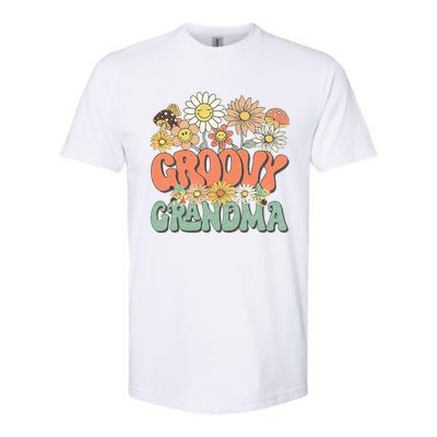 Groovy Grandma Floral Hippie Retro Daisy Flower Mothers Day Softstyle CVC T-Shirt