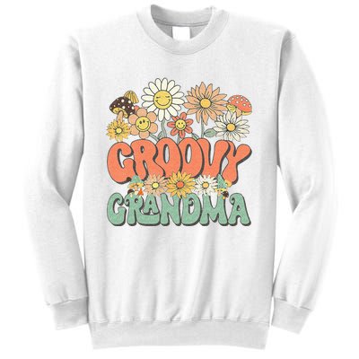 Groovy Grandma Floral Hippie Retro Daisy Flower Mothers Day Sweatshirt