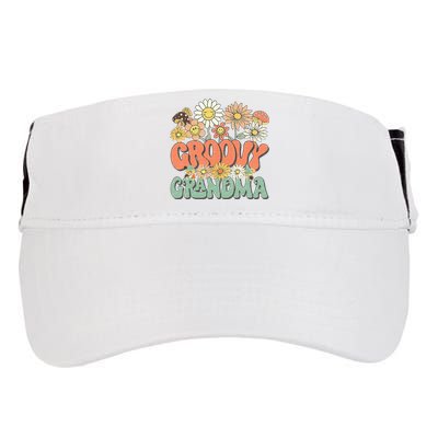 Groovy Grandma Floral Hippie Retro Daisy Flower Mothers Day Adult Drive Performance Visor