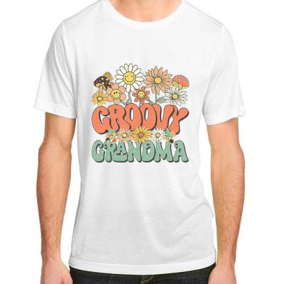 Groovy Grandma Floral Hippie Retro Daisy Flower Mothers Day Adult ChromaSoft Performance T-Shirt