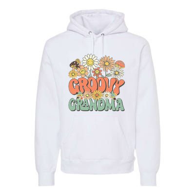 Groovy Grandma Floral Hippie Retro Daisy Flower Mothers Day Premium Hoodie