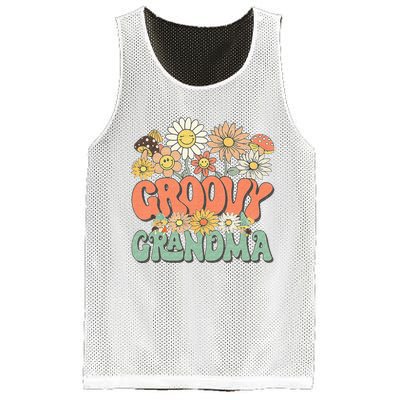 Groovy Grandma Floral Hippie Retro Daisy Flower Mothers Day Mesh Reversible Basketball Jersey Tank